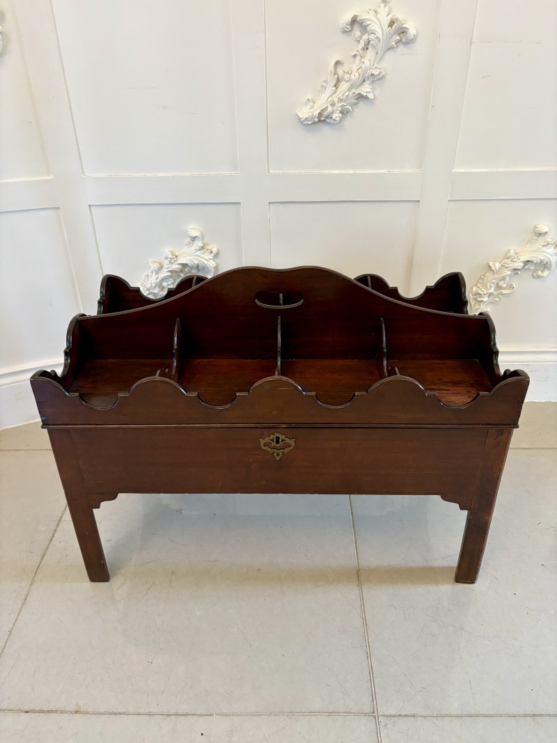 Unusual Antique George III Quality Mahogany Free Standing Coaster/Bottle Stand